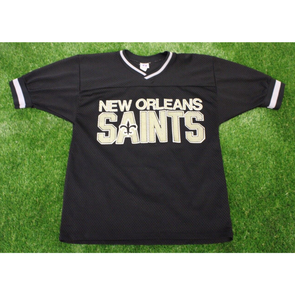 Vintage New Orleans Saints Jersey Logo 7 Men's Size Large Blank Short Sleeve
